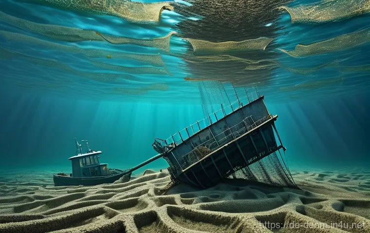 덴마크의 해양 생태 보호 구역 - Image Prompt 1: The Scars Beneath the Waves**