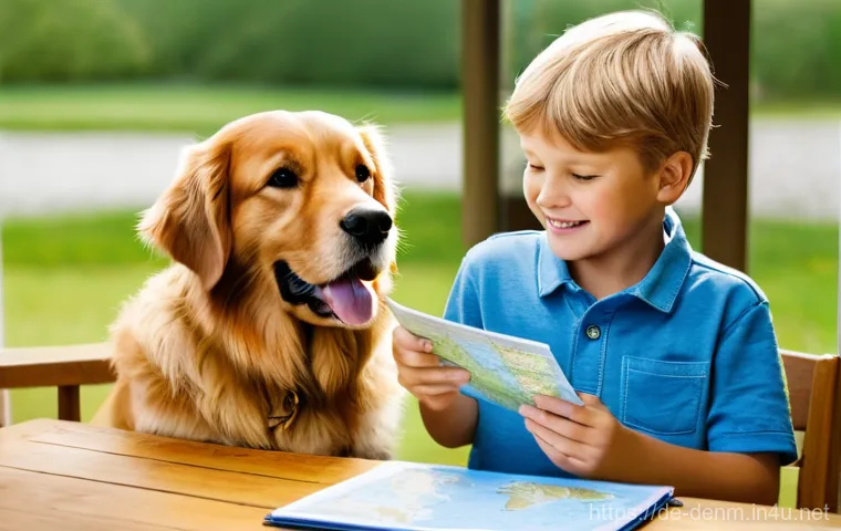 덴마크에서 반려견 등록 및 관리법 - **A Cheerful German Family Preparing for a Danish Dog Vacation**
    A bright and organized scene fe...